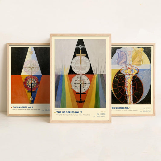 Hilma af Klint The US Series Set of Three Art Prints - No 6, No 1, No 7 - Symbolist Spiritual Poster Painting Giclee