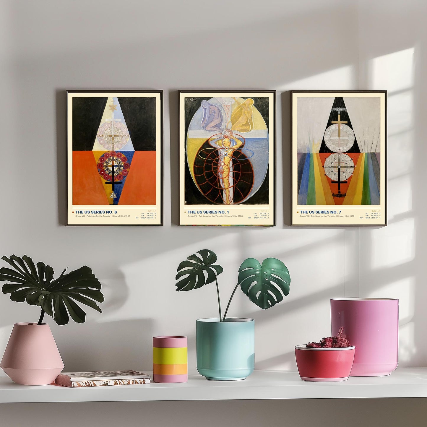 Hilma af Klint The US Series Set of Three Art Prints - No 6, No 1, No 7 - Symbolist Spiritual Poster Painting Giclee