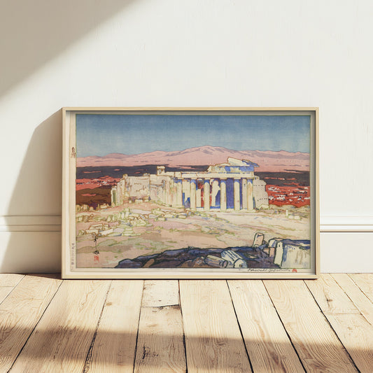 Hiroshi Yoshida - Acropolis of Athens Day (1925) - Japanese Woodblock Art Print - Ukiyo-e Poster - Ancient Ruins