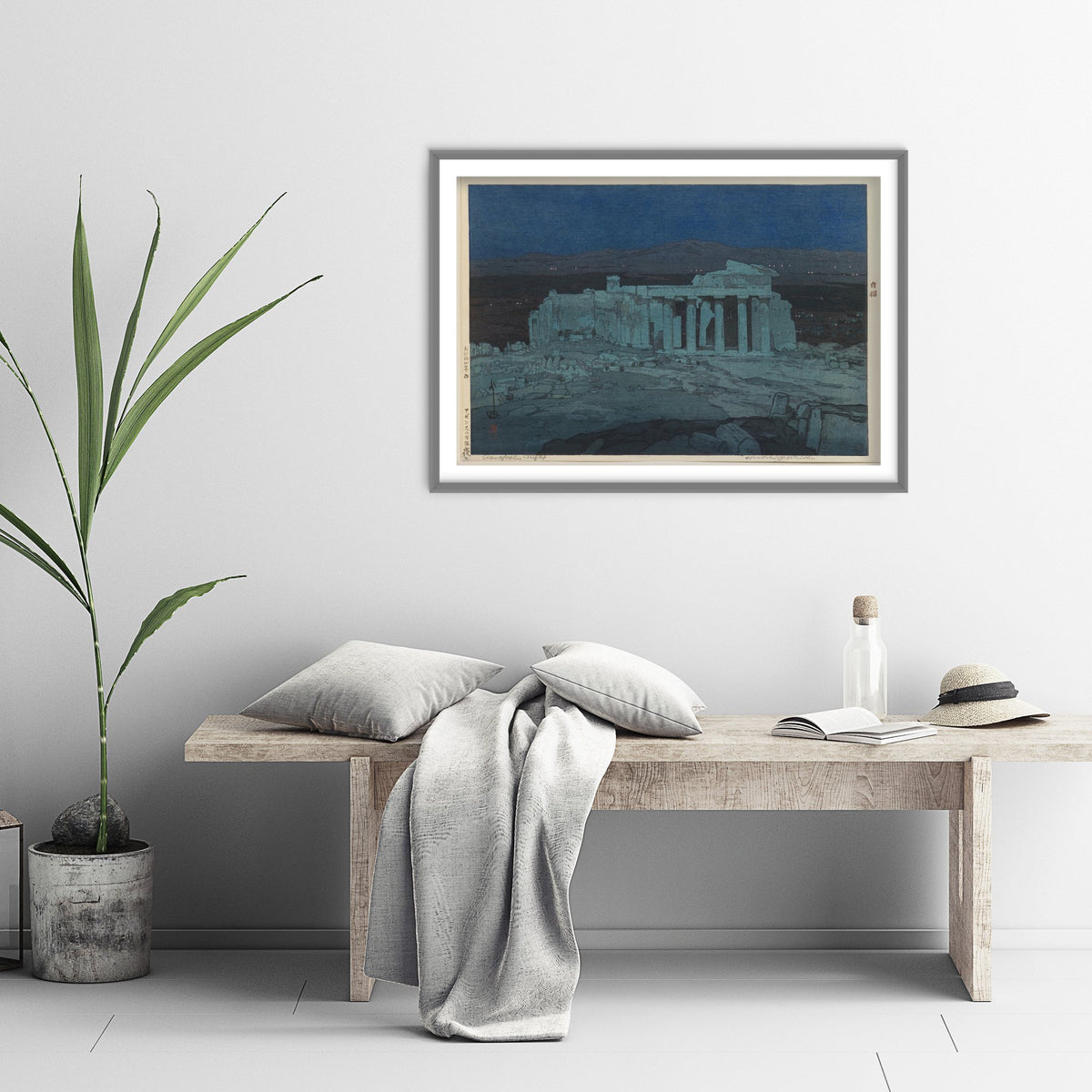Hiroshi Yoshida - Acropolis of Athens Night (1925) - Japanese Woodblock Art Print - Ukiyo-e Poster - Moonlit Ruins