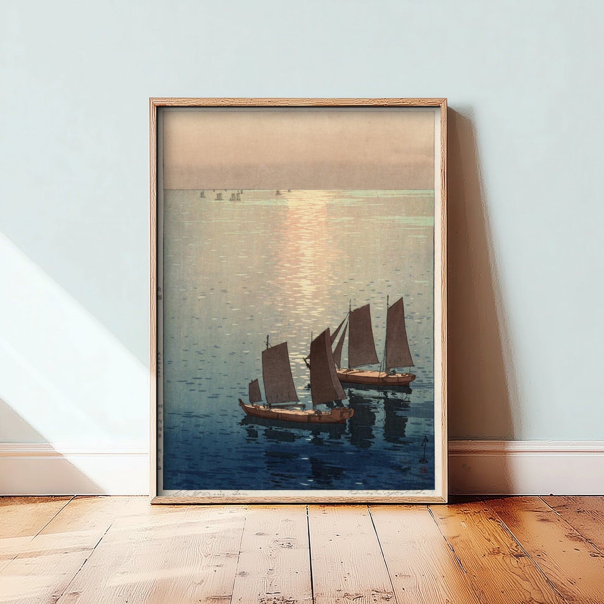 Hiroshi Yoshida - The Sparkling Sea (1926) - Japanese Woodblock Art Print - Ukiyo-e Poster - Woodcut 3/3