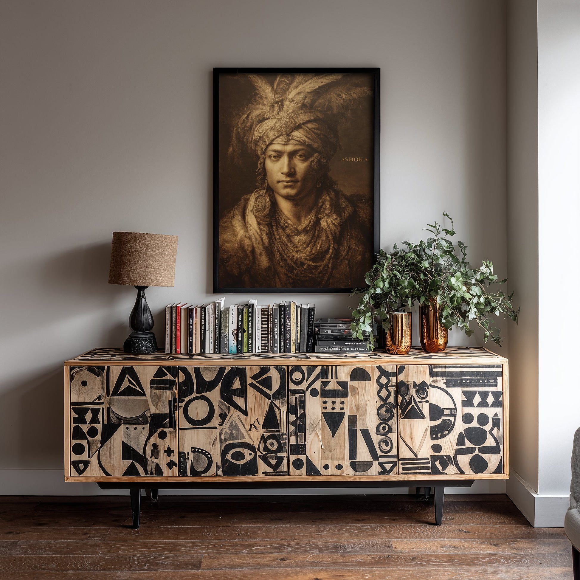 Ashoka the Great Portrait Art Print - Ancient Emperor Poster - Cinematic Portrait Painting - History 1/3