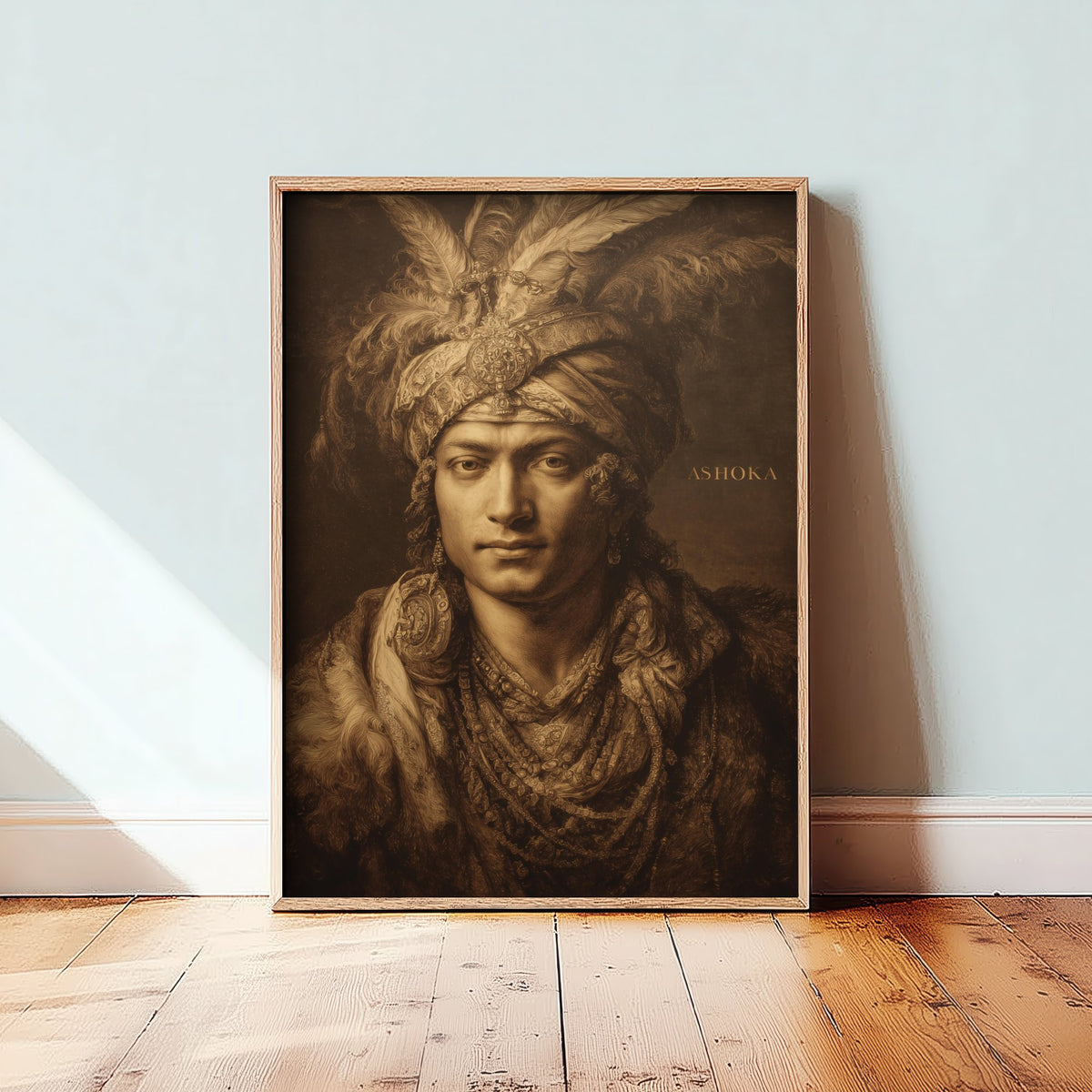 Ashoka the Great Portrait Art Print - Ancient Emperor Poster - Cinematic Portrait Painting - History 1/3