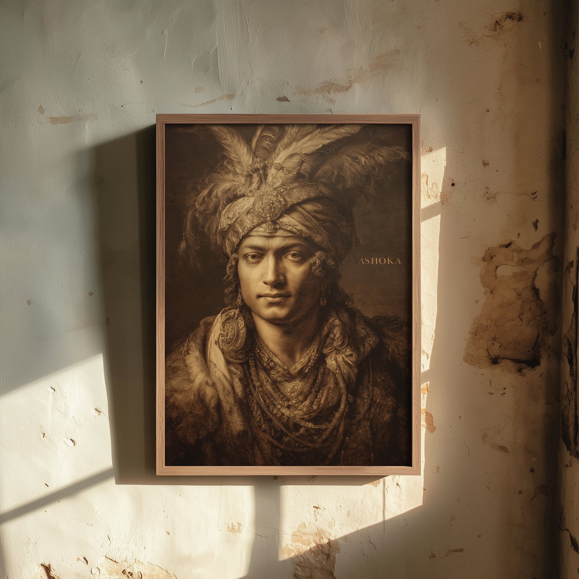 Ashoka the Great Portrait Art Print - Ancient Emperor Poster - Cinematic Portrait Painting - History 1/3