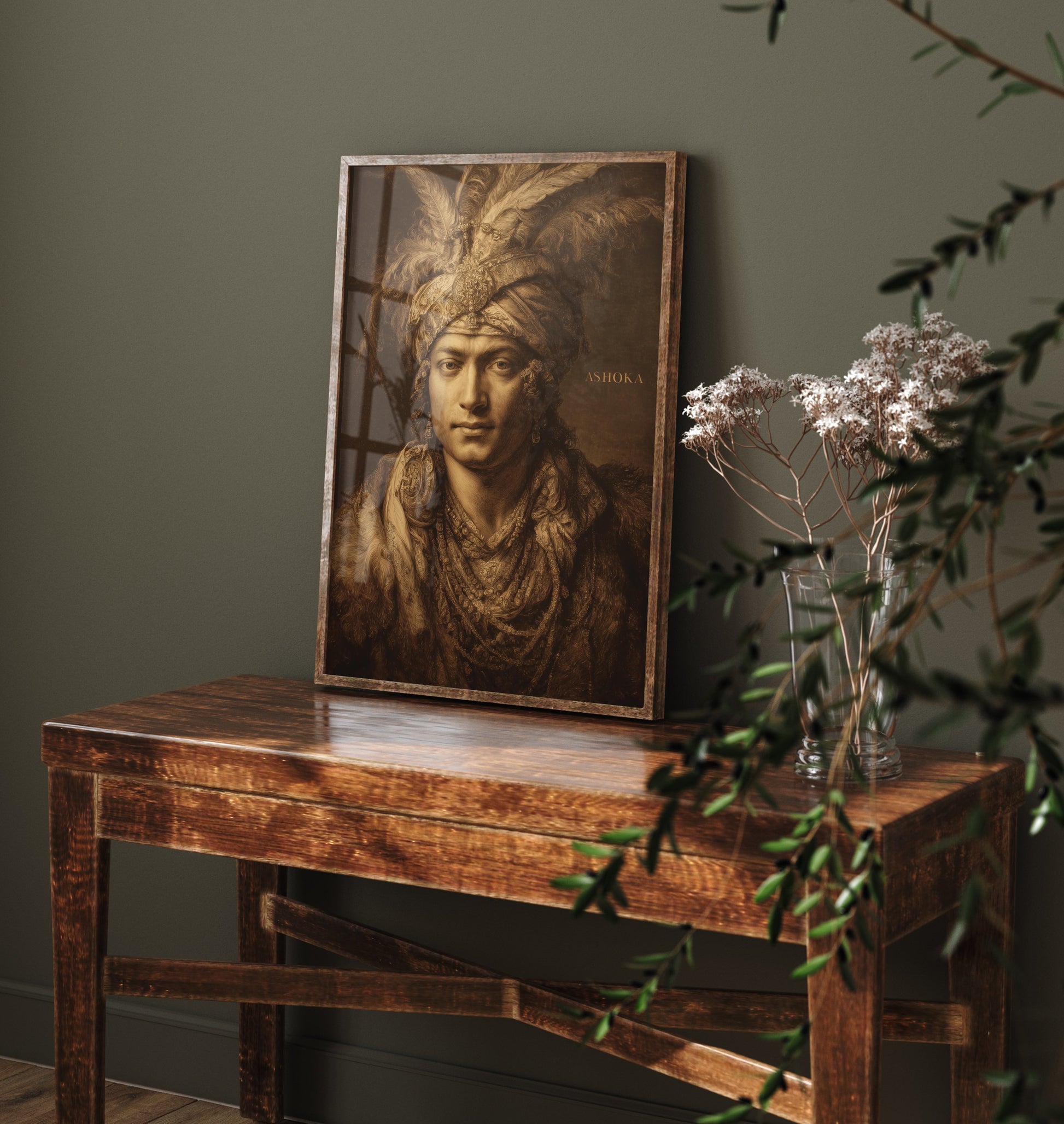 Ashoka the Great Portrait Art Print - Ancient Emperor Poster - Cinematic Portrait Painting - History 1/3