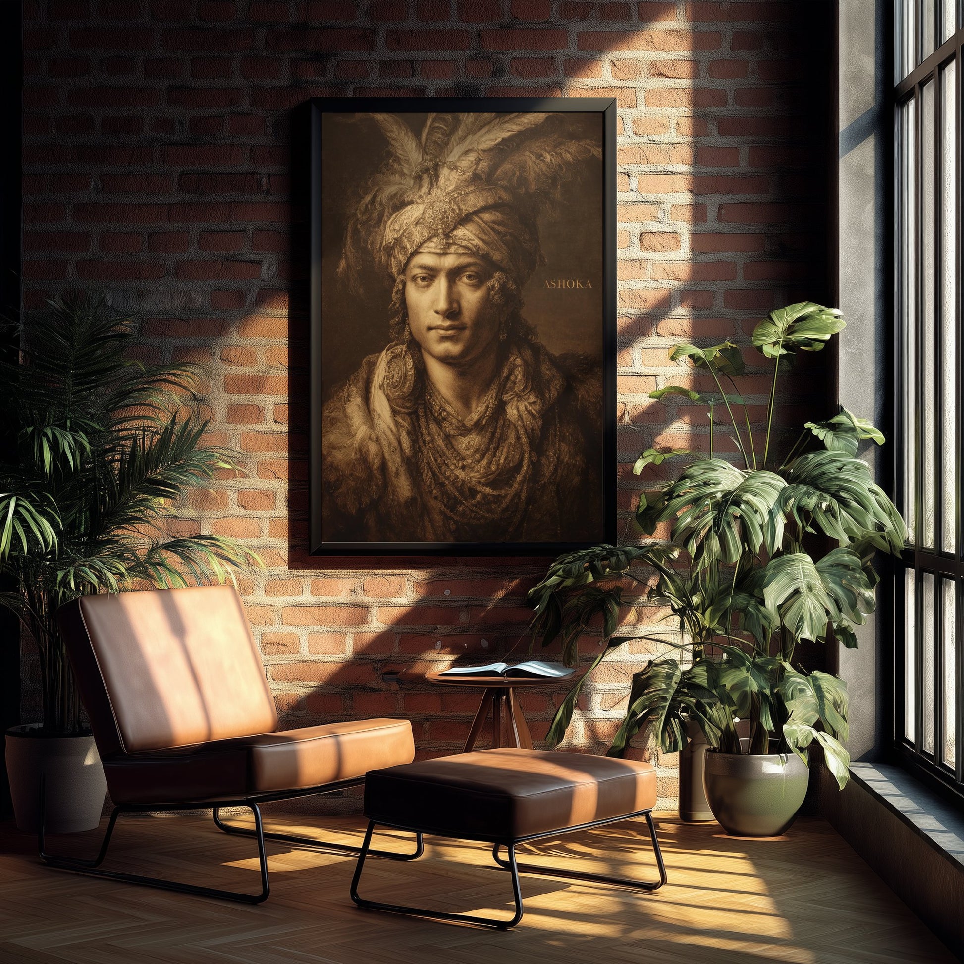 Ashoka the Great Portrait Art Print - Ancient Emperor Poster - Cinematic Portrait Painting - History 1/3
