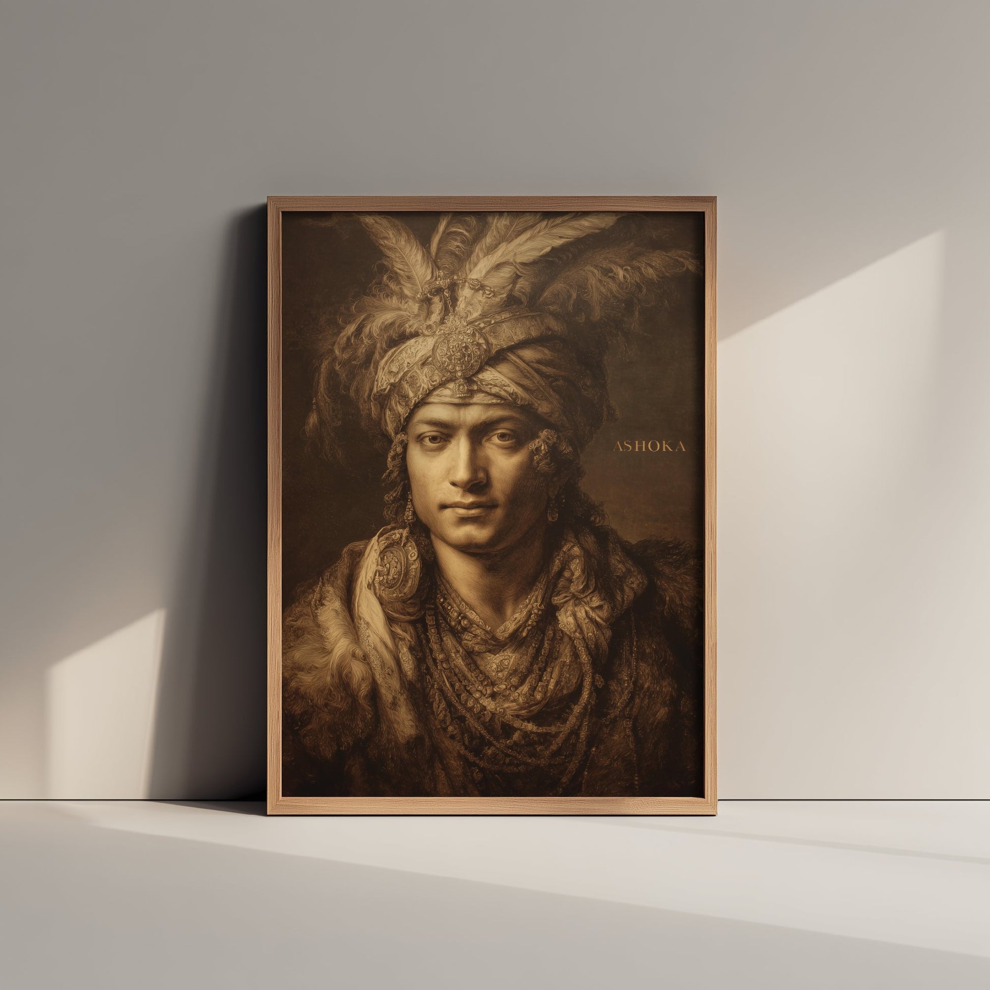 Ashoka the Great Portrait Art Print - Ancient Emperor Poster - Cinematic Portrait Painting - History 1/3