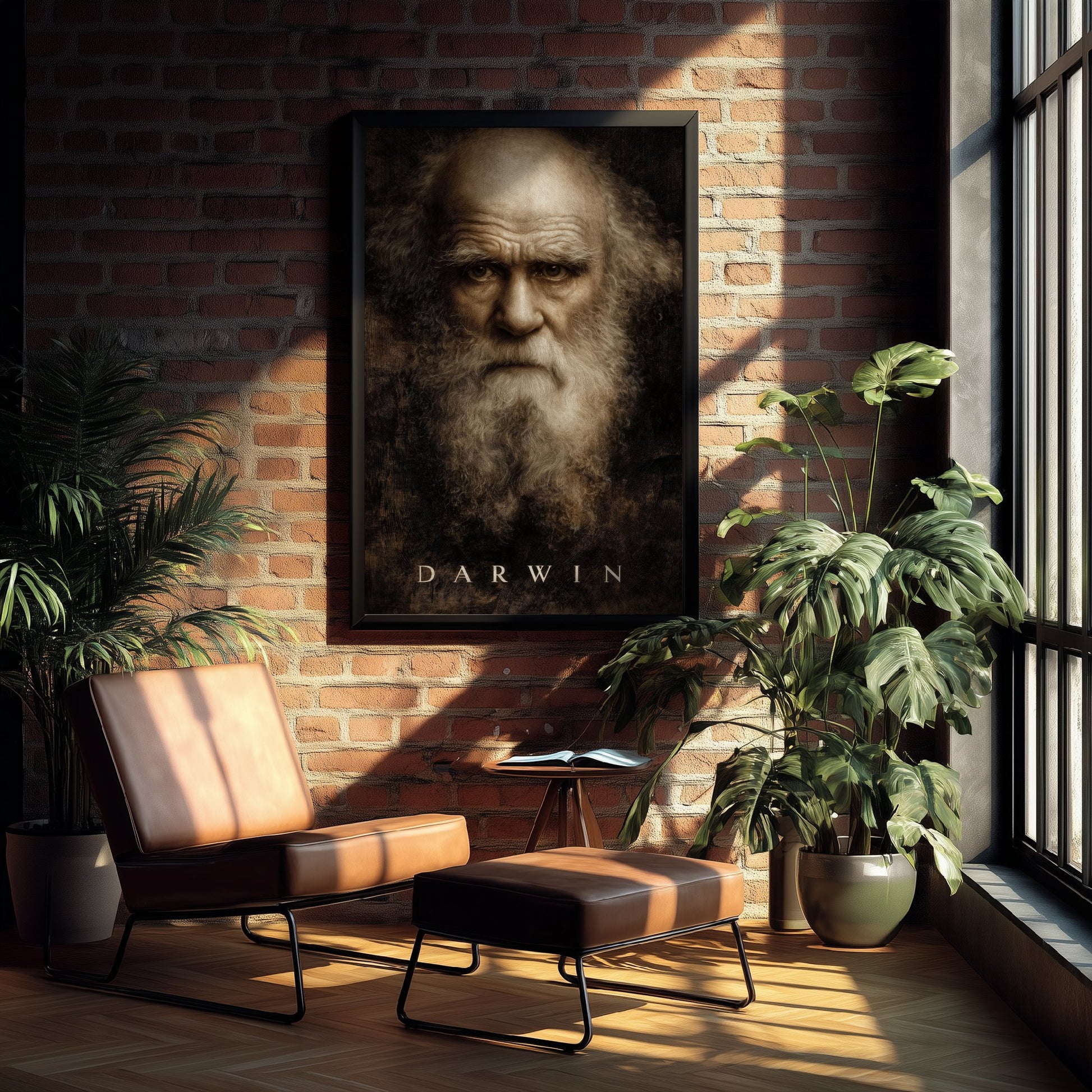 Charles Darwin Portrait Art Print - Naturalist Poster - Cinematic Portrait Painting - Evolution 3/3