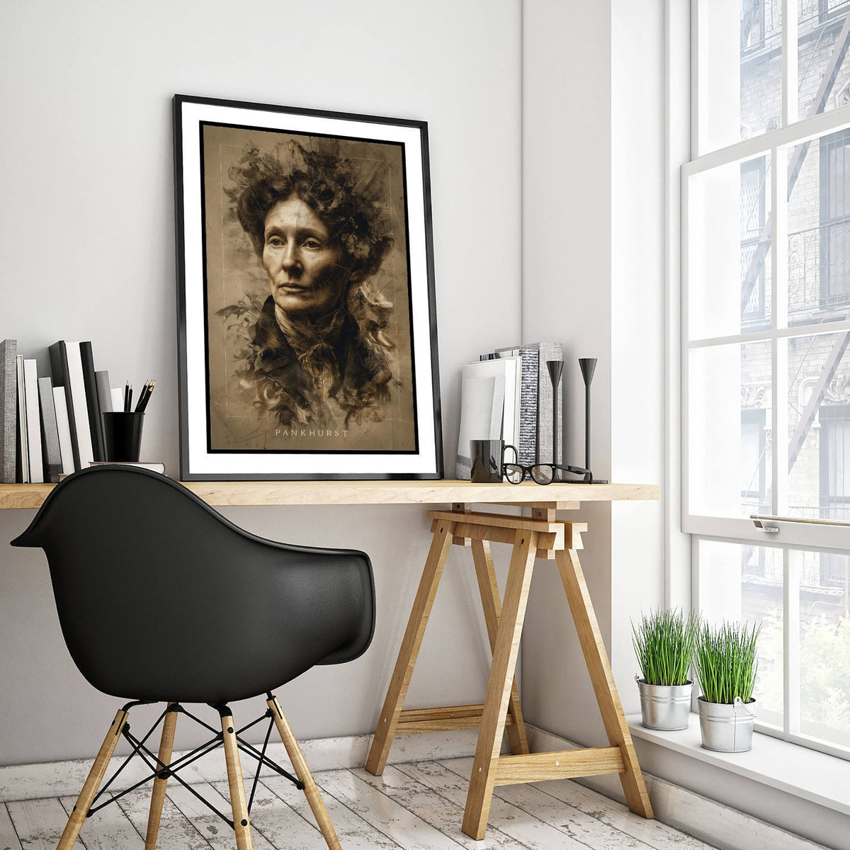 Emmeline Pankhurst Portrait Art Print - Suffragette Poster - Cinematic Portrait Painting - Votes for Women 1/3