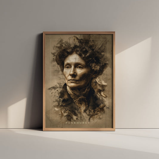 Emmeline Pankhurst Portrait Art Print - Suffragette Poster - Cinematic Portrait Painting - Votes for Women 1/3