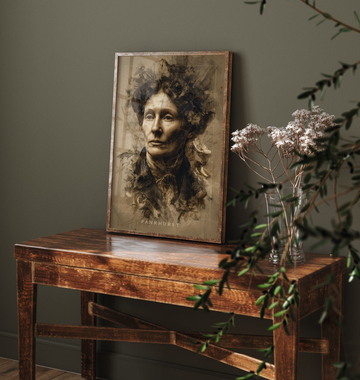 Emmeline Pankhurst Portrait Art Print - Suffragette Poster - Cinematic Portrait Painting - Votes for Women 1/3