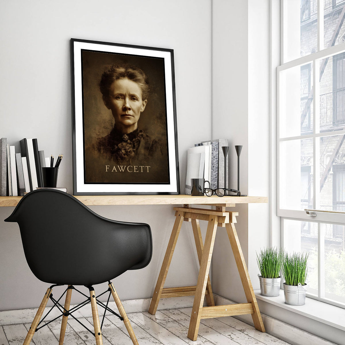 Millicent Fawcett Portrait Art Print - Suffragist Poster - Cinematic Portrait Painting - Votes for Women 2/3