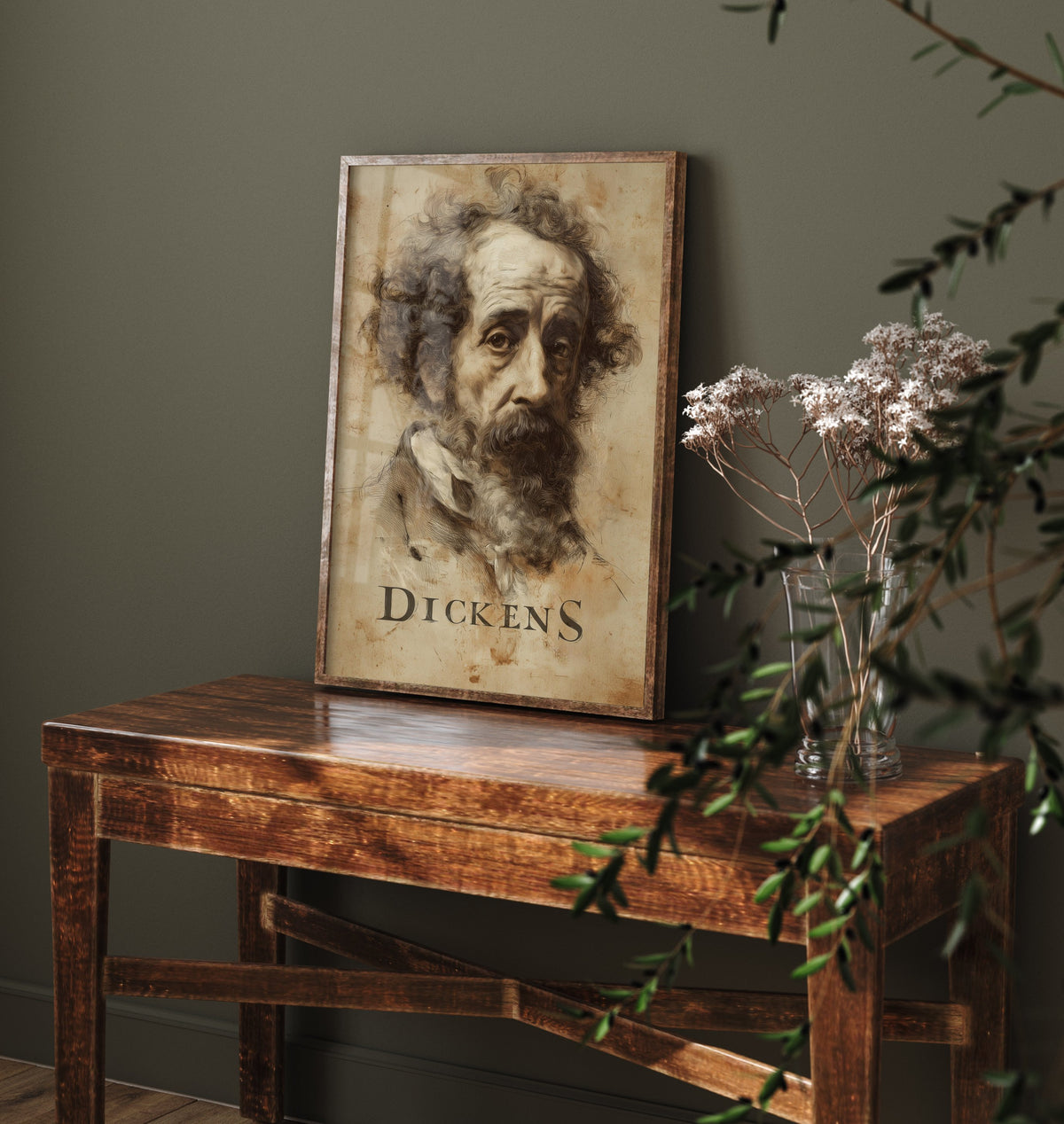 Charles Dickens Portrait Art Print - Victorian Novelist Poster - Cinematic Portrait Painting - Author 3/3