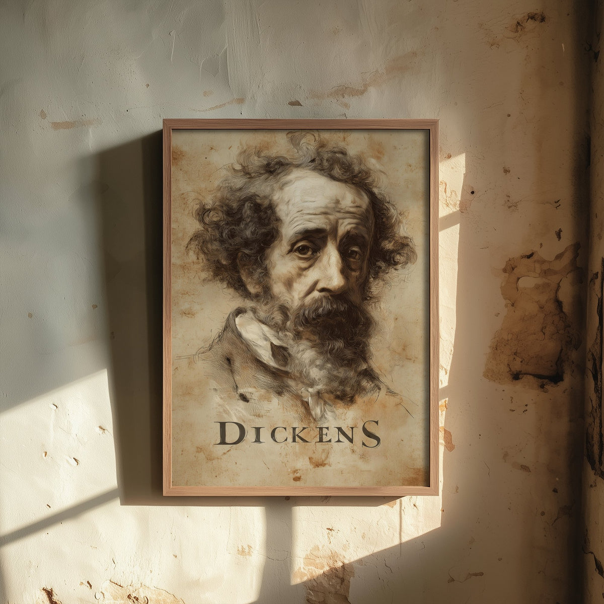 Charles Dickens Portrait Art Print - Victorian Novelist Poster - Cinematic Portrait Painting - Author 3/3