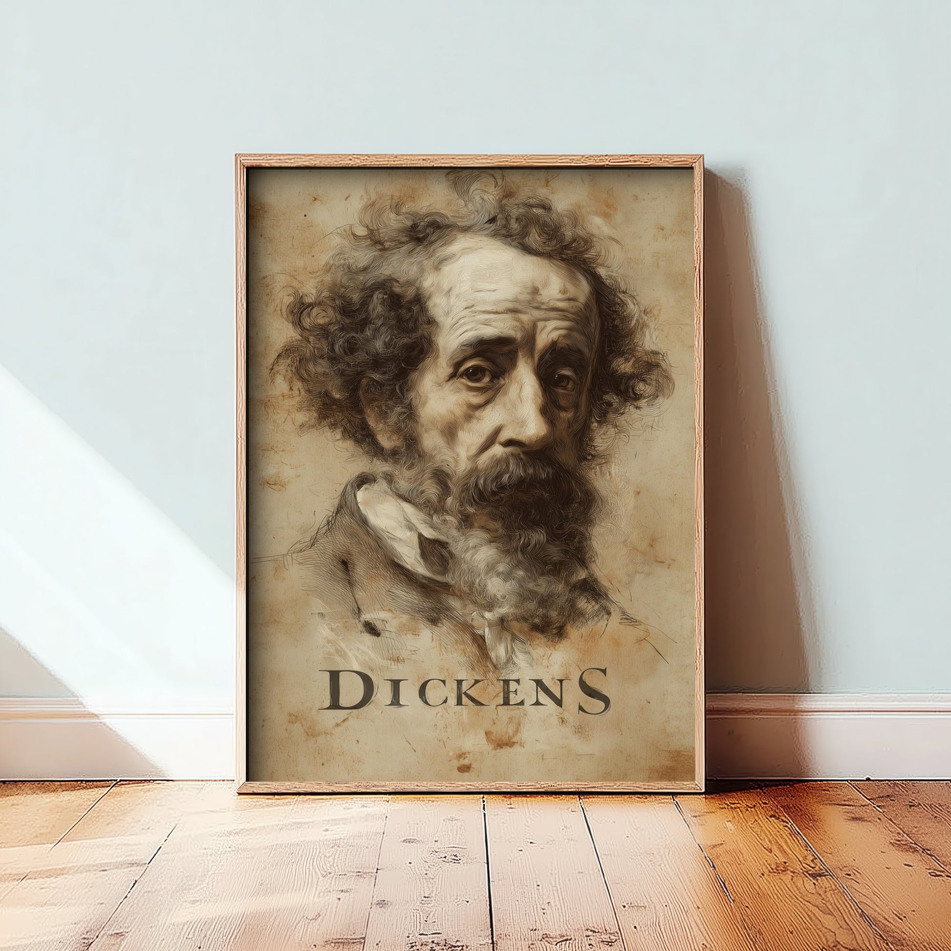 Charles Dickens Portrait Art Print - Victorian Novelist Poster - Cinematic Portrait Painting - Author 3/3