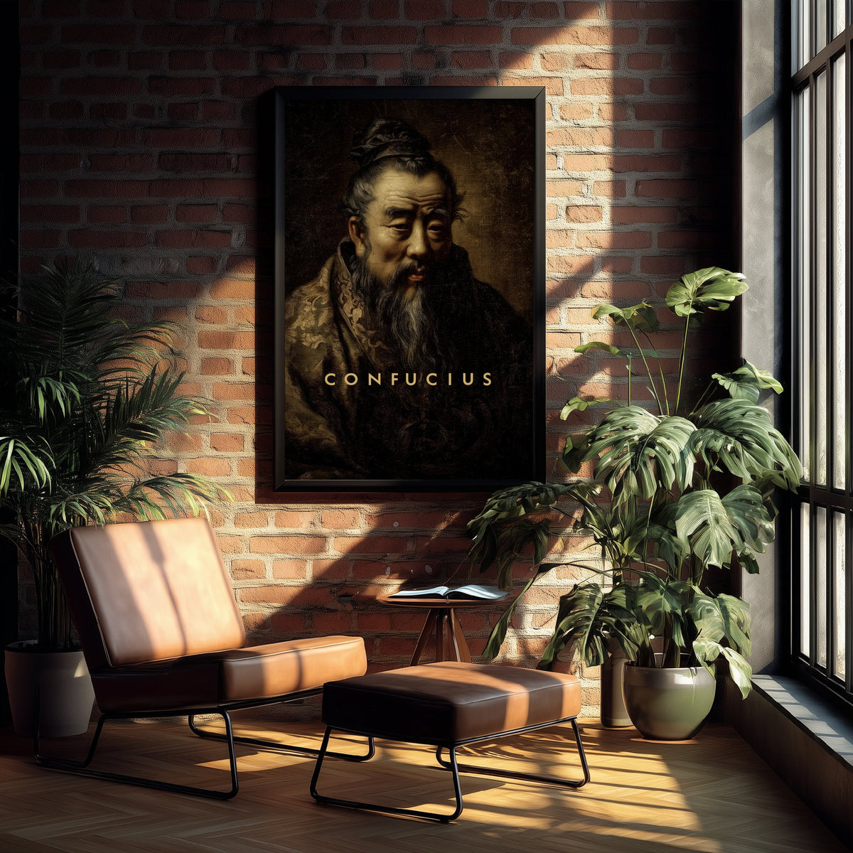 Confucius Portrait Art Print - Ancient Philosopher Poster - Cinematic Portrait Painting - Wisdom 1/3