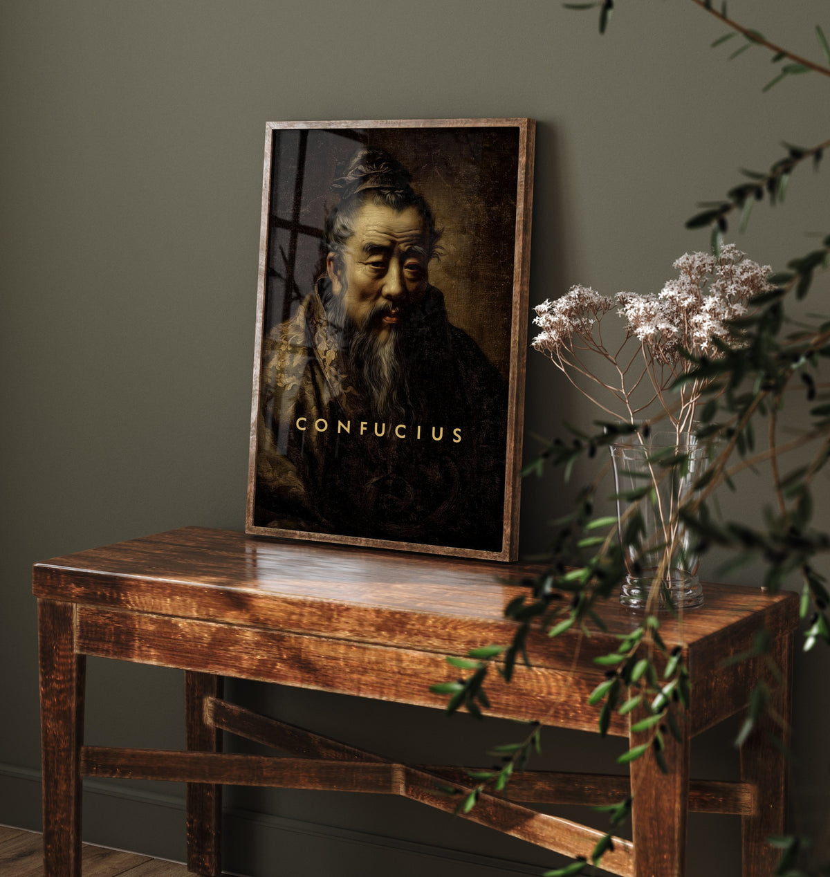 Confucius Portrait Art Print - Ancient Philosopher Poster - Cinematic Portrait Painting - Wisdom 1/3