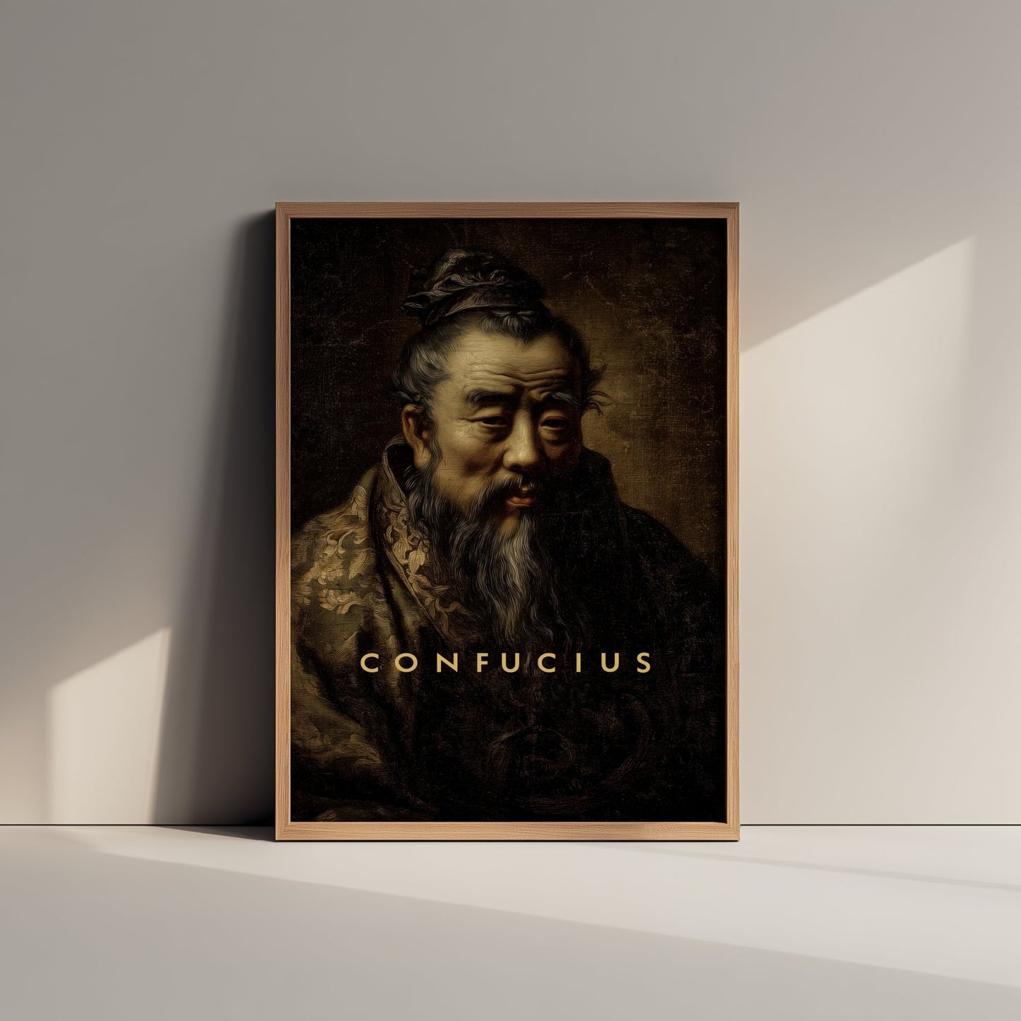 Confucius Portrait Art Print - Ancient Philosopher Poster - Cinematic Portrait Painting - Wisdom 1/3