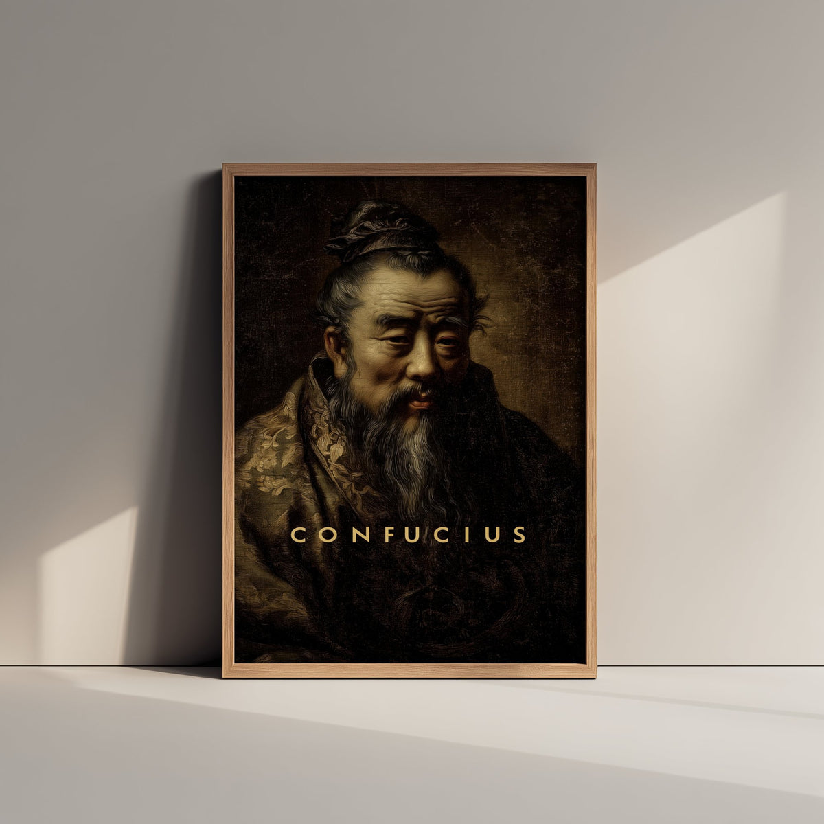 Confucius Portrait Art Print - Ancient Philosopher Poster - Cinematic Portrait Painting - Wisdom 1/3