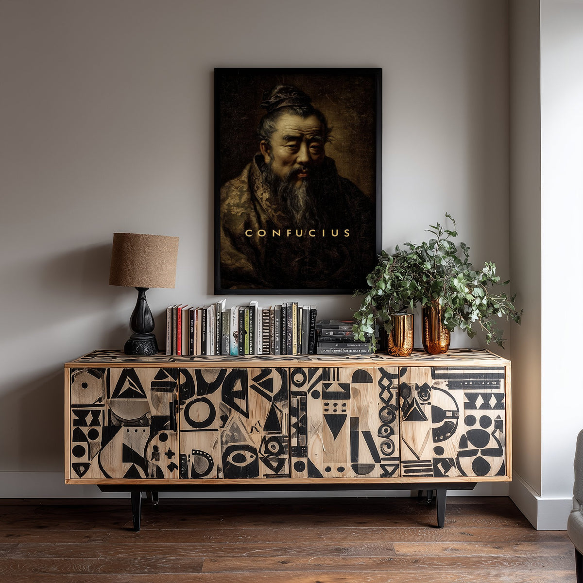 Confucius Portrait Art Print - Ancient Philosopher Poster - Cinematic Portrait Painting - Wisdom 1/3