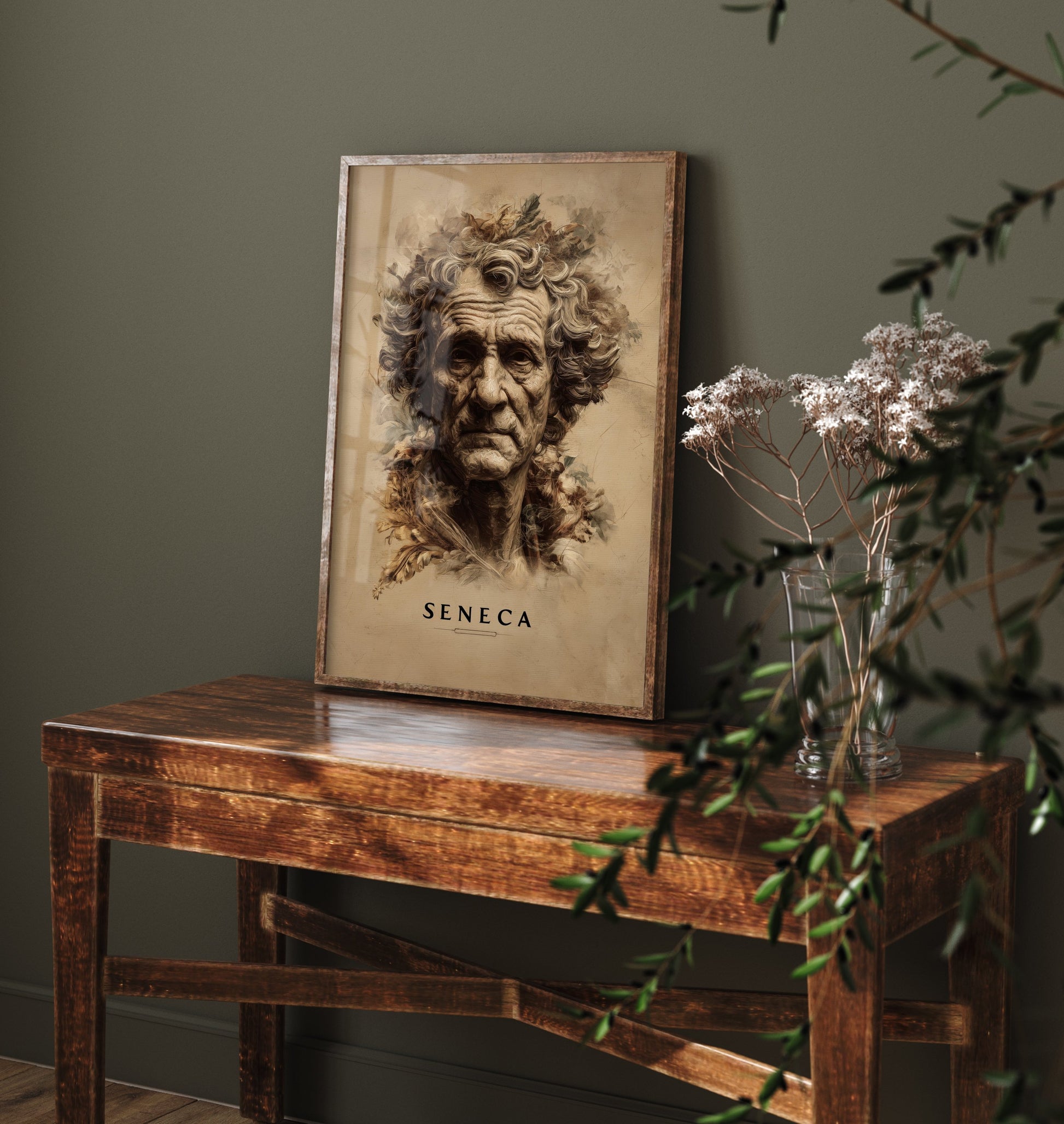 Seneca Portrait Art Print - Stoic Philosopher Poster - Cinematic Portrait Painting - Wisdom 2/3