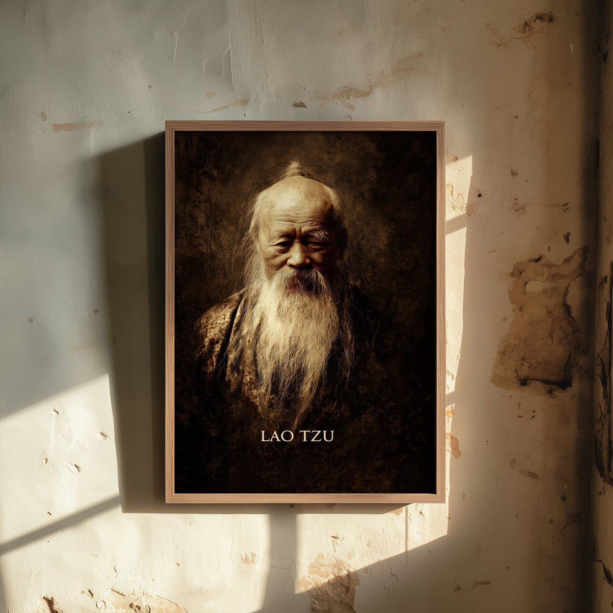 Lao Tzu Portrait Art Print - Taoist Philosopher Poster - Cinematic Portrait Painting - Wisdom 3/3