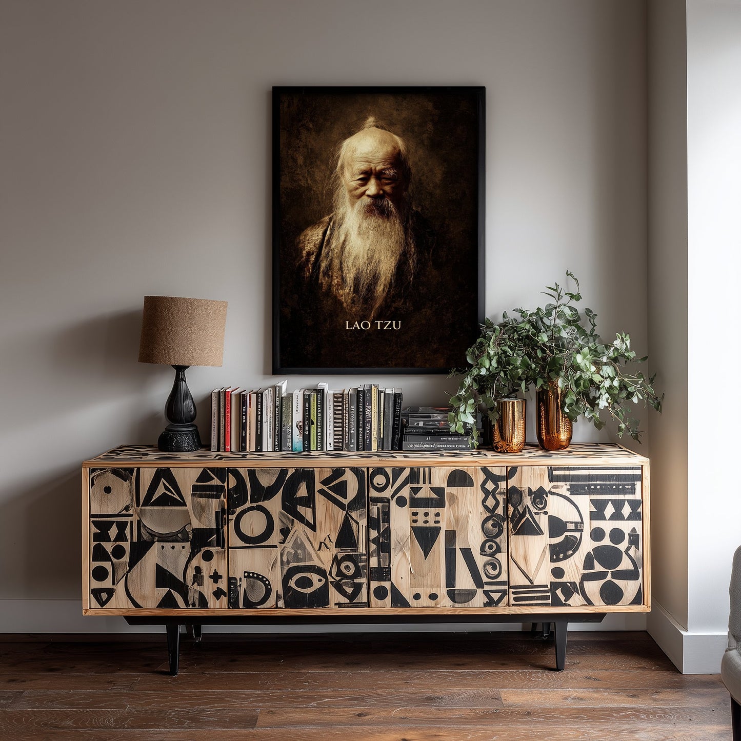 Lao Tzu Portrait Art Print - Taoist Philosopher Poster - Cinematic Portrait Painting - Wisdom 3/3