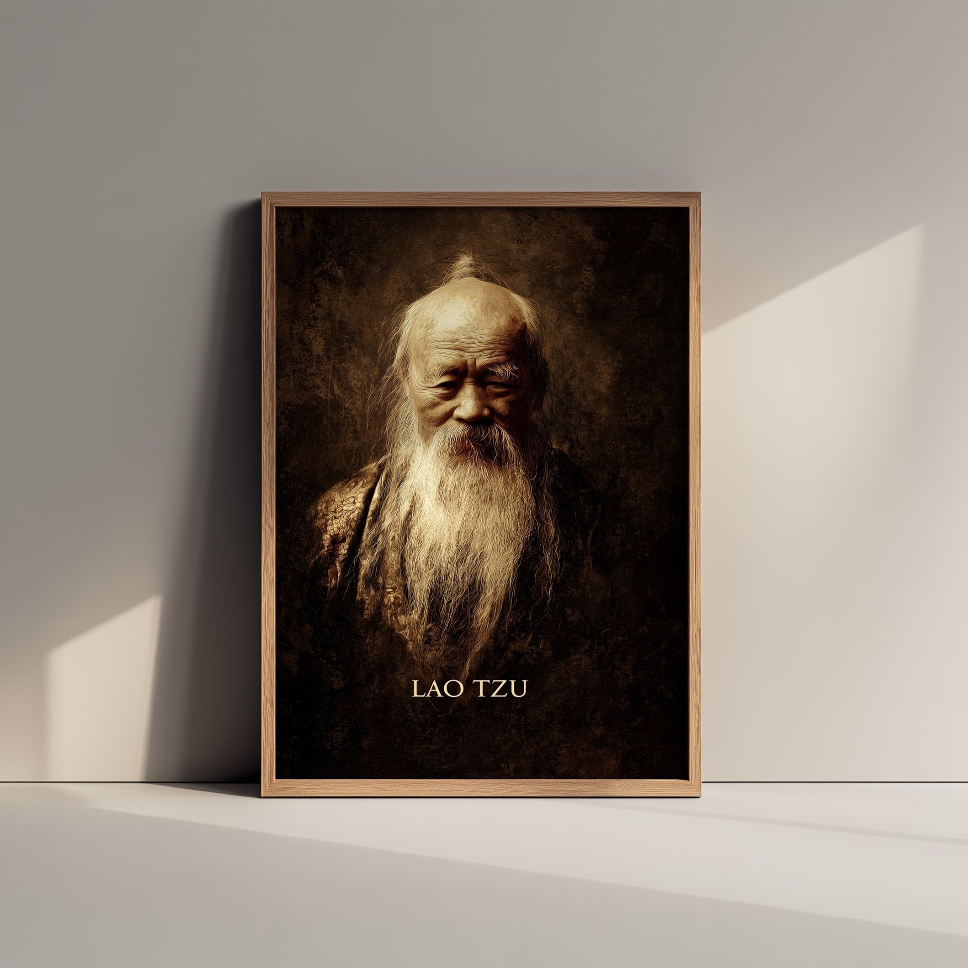 Lao Tzu Portrait Art Print - Taoist Philosopher Poster - Cinematic Portrait Painting - Wisdom 3/3