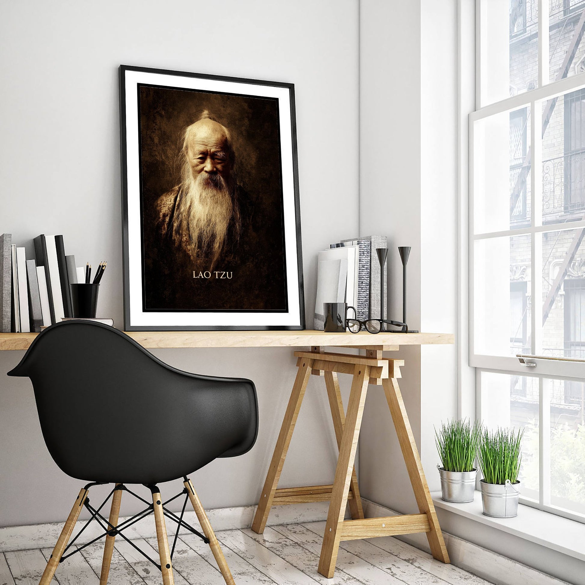 Lao Tzu Portrait Art Print - Taoist Philosopher Poster - Cinematic Portrait Painting - Wisdom 3/3