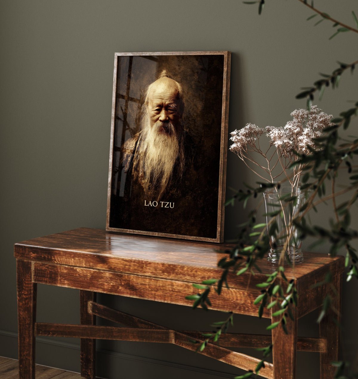 Lao Tzu Portrait Art Print - Taoist Philosopher Poster - Cinematic Portrait Painting - Wisdom 3/3