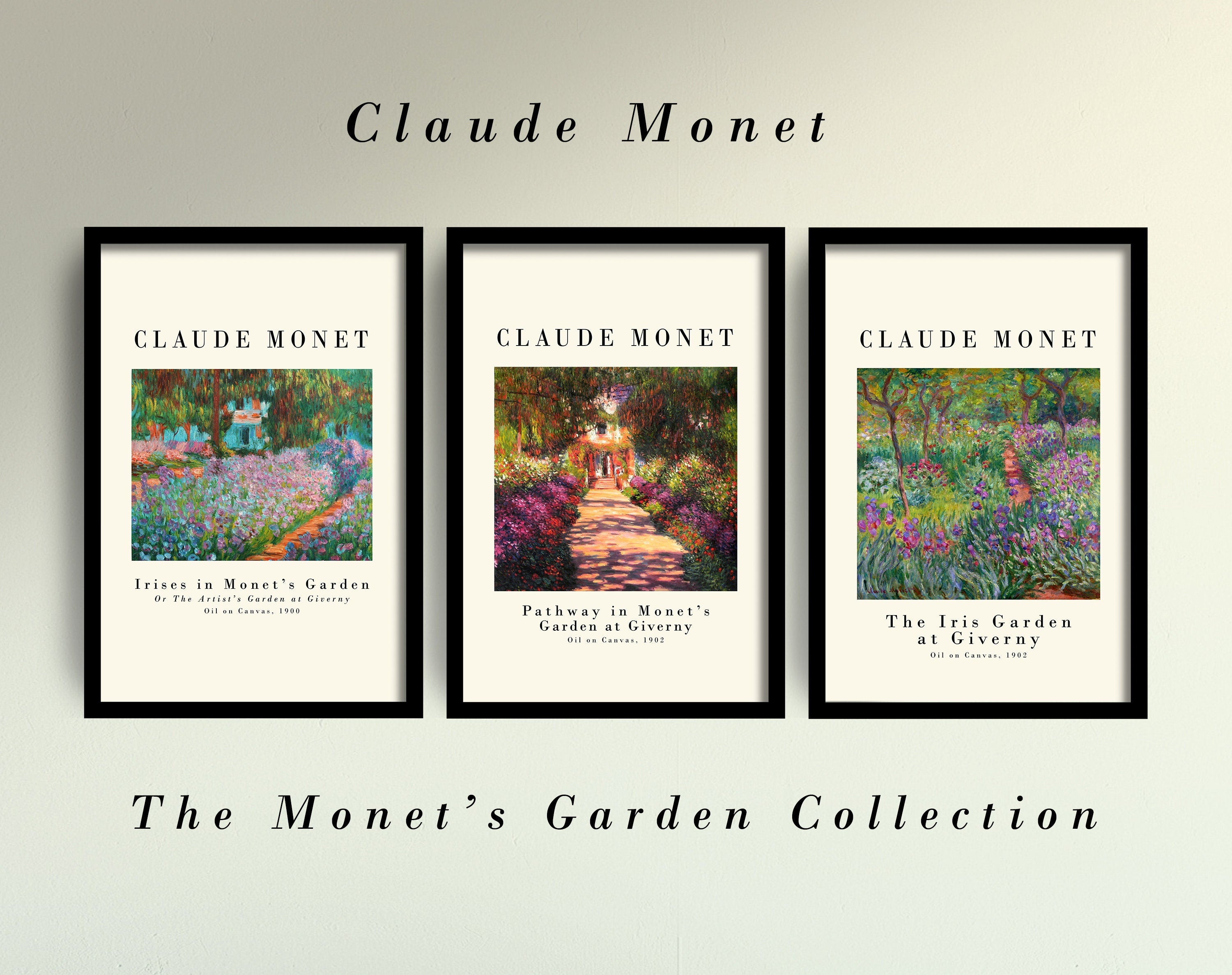 Monetti Collection Set of Three Claude Monet Prints - The Monet's Garden Collection - 3 P ...