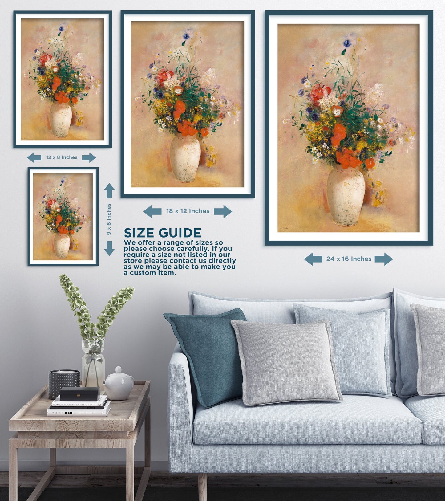 Set of Three Odilon Redon Prints - 3 Bouquet of Flowers Paintings - Photo Poster Wall Art Gift Giclée Museum Quality Illustration Botanical