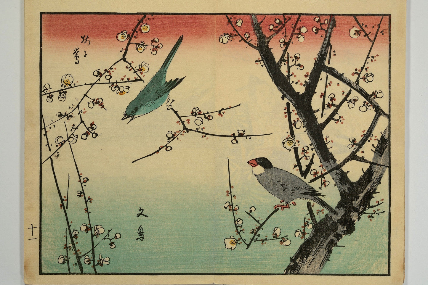 Set of Four Hiroshige II Prints - 4 Classic Paintings - Photo Poster Wall Art Gift Giclée Museum Quality - Japanese Ukiyo-e Birds Flowers