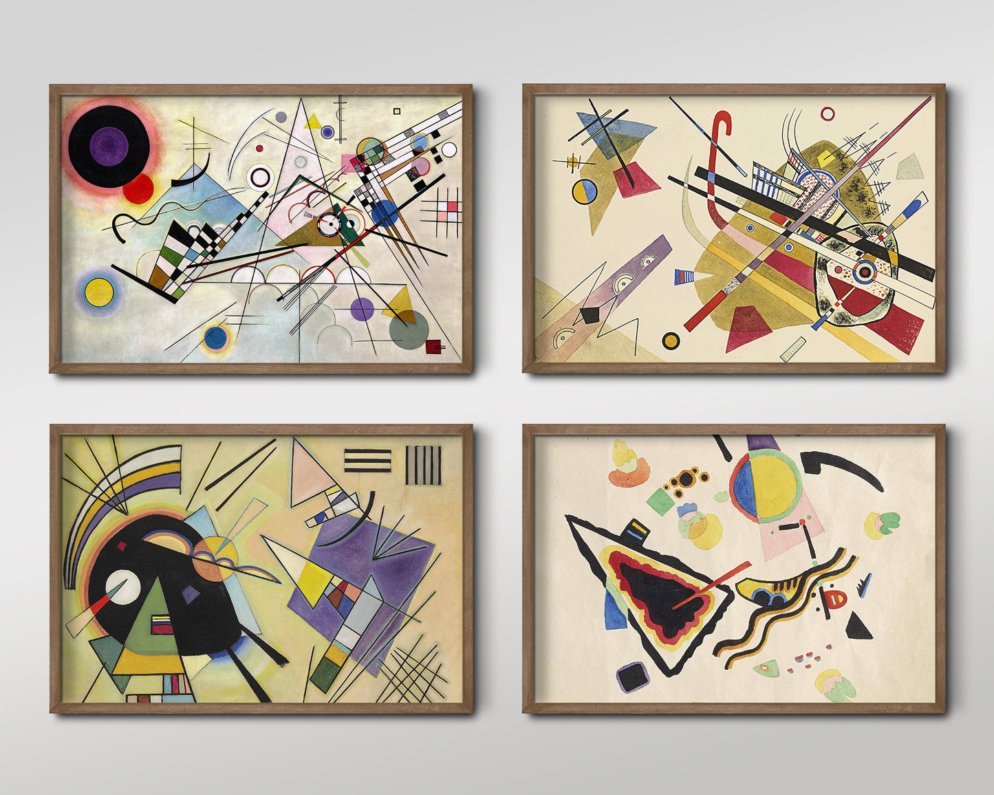 Set of Four Wassily Kandinsky Prints - 4 Classic Paintings - Photo Poster Wall Art Gift Giclée Museum Quality - Untitled Abstract Minimalist