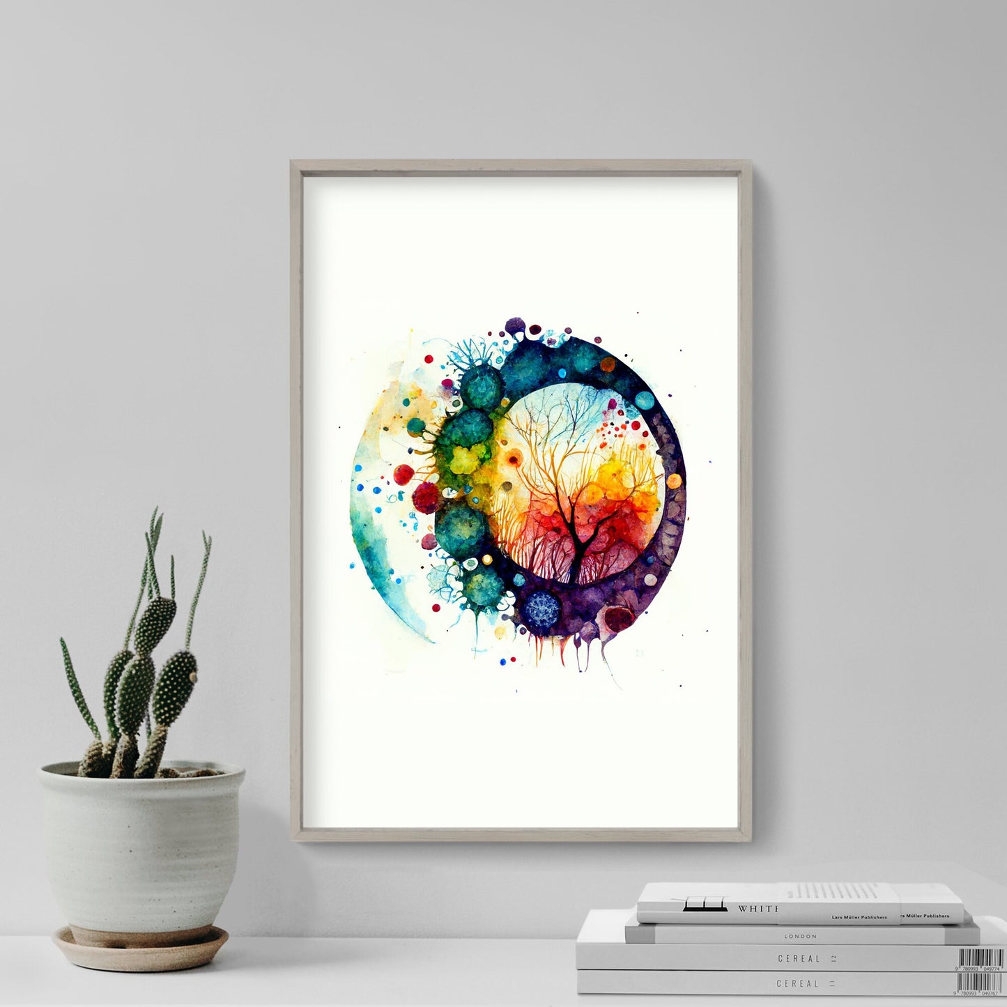 Set of Three Psychology Watercolour Prints - 3 Art Paintings Poster Photo Wall Gift Museum Giclée - Brain, Tree, Heart, Microbiology, Head