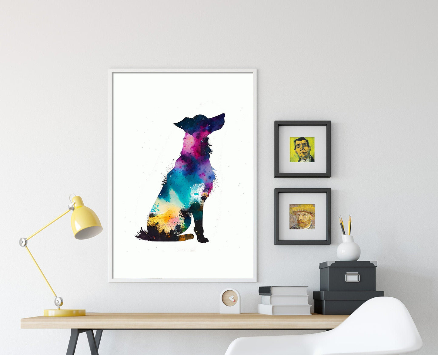 Set of Three Dog Watercolour Prints - 3 Art Paintings Poster Photo Wall Gift Museum Giclée - French Bulldog, Hungarian Vizsla, Floppy Ear