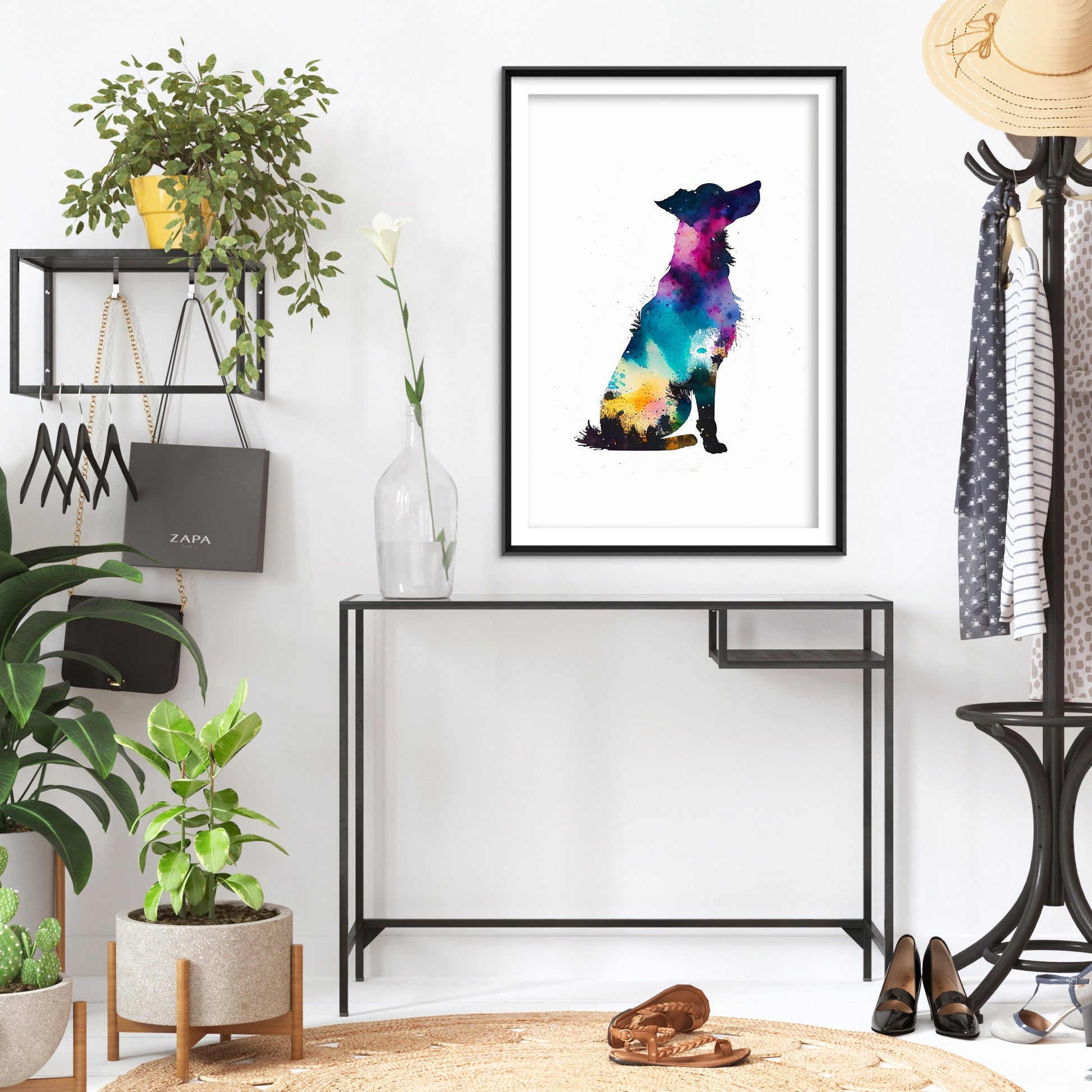 Set of Three Dog Watercolour Prints - 3 Art Paintings Poster Photo Wall Gift Museum Giclée - French Bulldog, Hungarian Vizsla, Floppy Ear