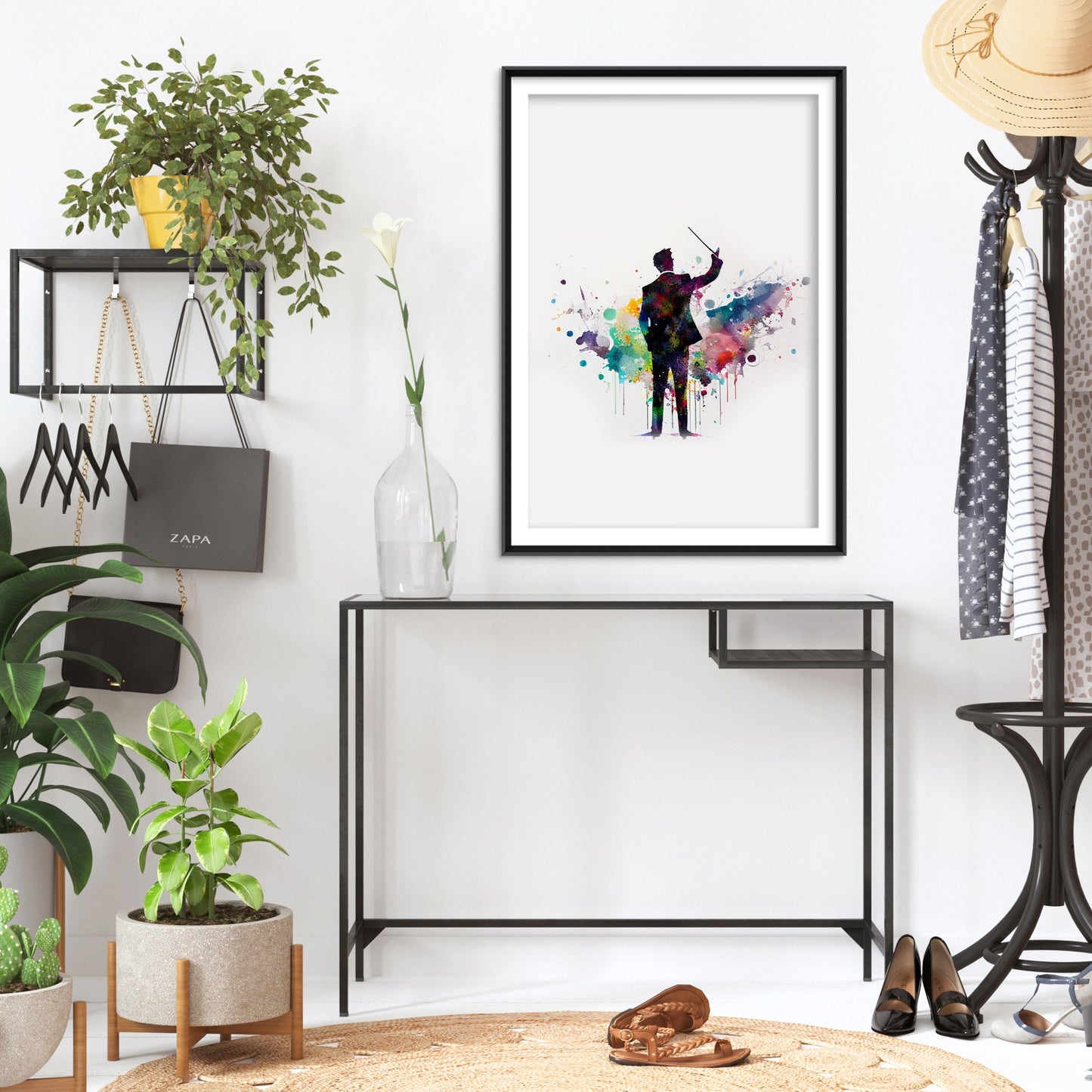 Set of Three Music Watercolour Prints - 3 Art Paintings Poster Photo Wall Gift Museum Giclée - Composer, Notes, Double Clef, Music Room