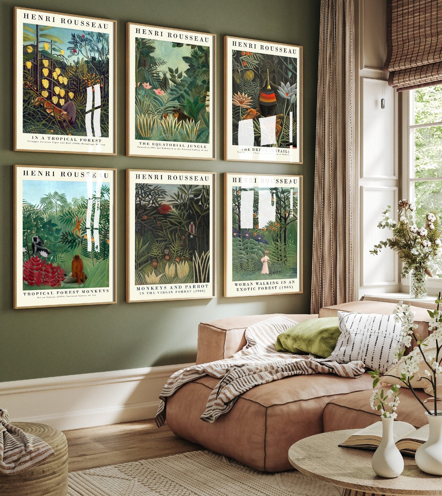 Set of Six Henri Rousseau Prints - 6 Botanical Paintings - Photo Poster Wall Art Gift Giclée Museum Quality Illustration The Dream Plants