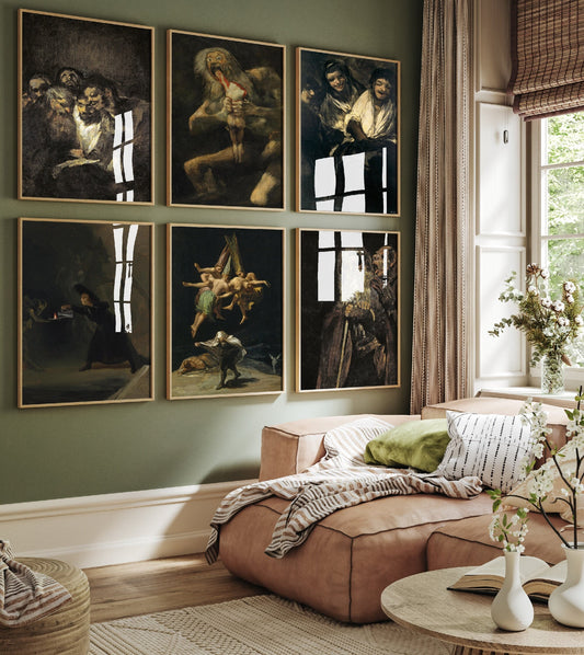 Set of Six Francisco Goya Prints - 6 Classic Paintings - Photo Poster Wall Art Gift Giclée Museum Quality - Saturn Devouring his Son