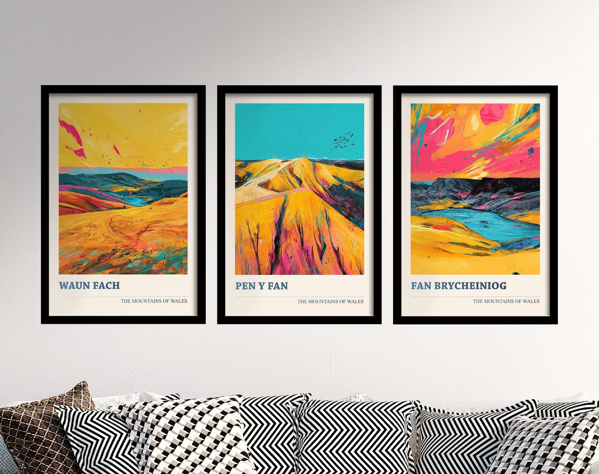 The Pen y Fan Collection V2 - Set of Three Welsh Mountain Art Prints - Waun Fach, Fan Brycheiniog Posters - 3 Photo Painting Illustration