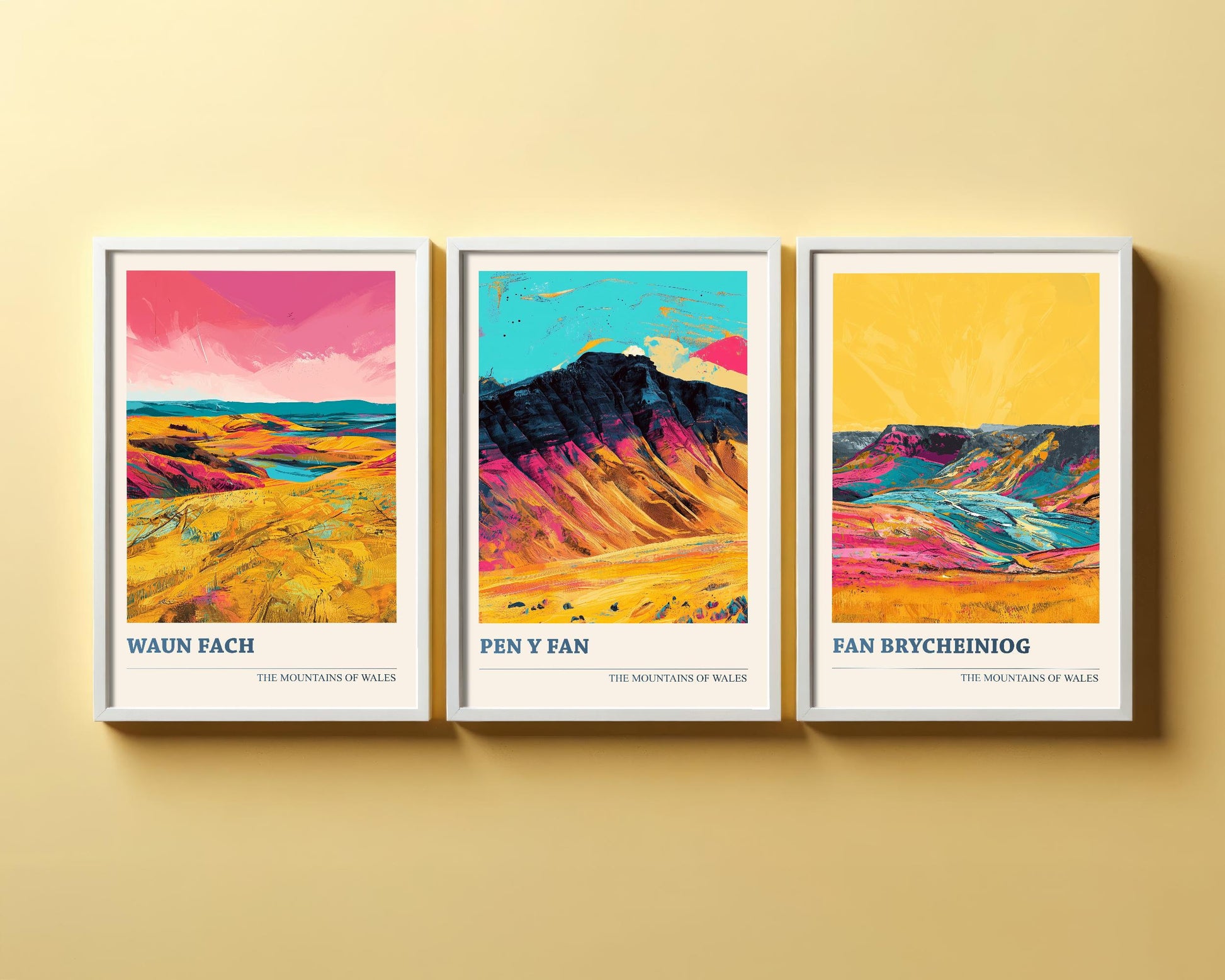 The Pen y Fan Collection V1 - Set of Three Welsh Mountain Art Prints - Waun Fach, Fan Brycheiniog Posters - 3 Photo Painting Illustration