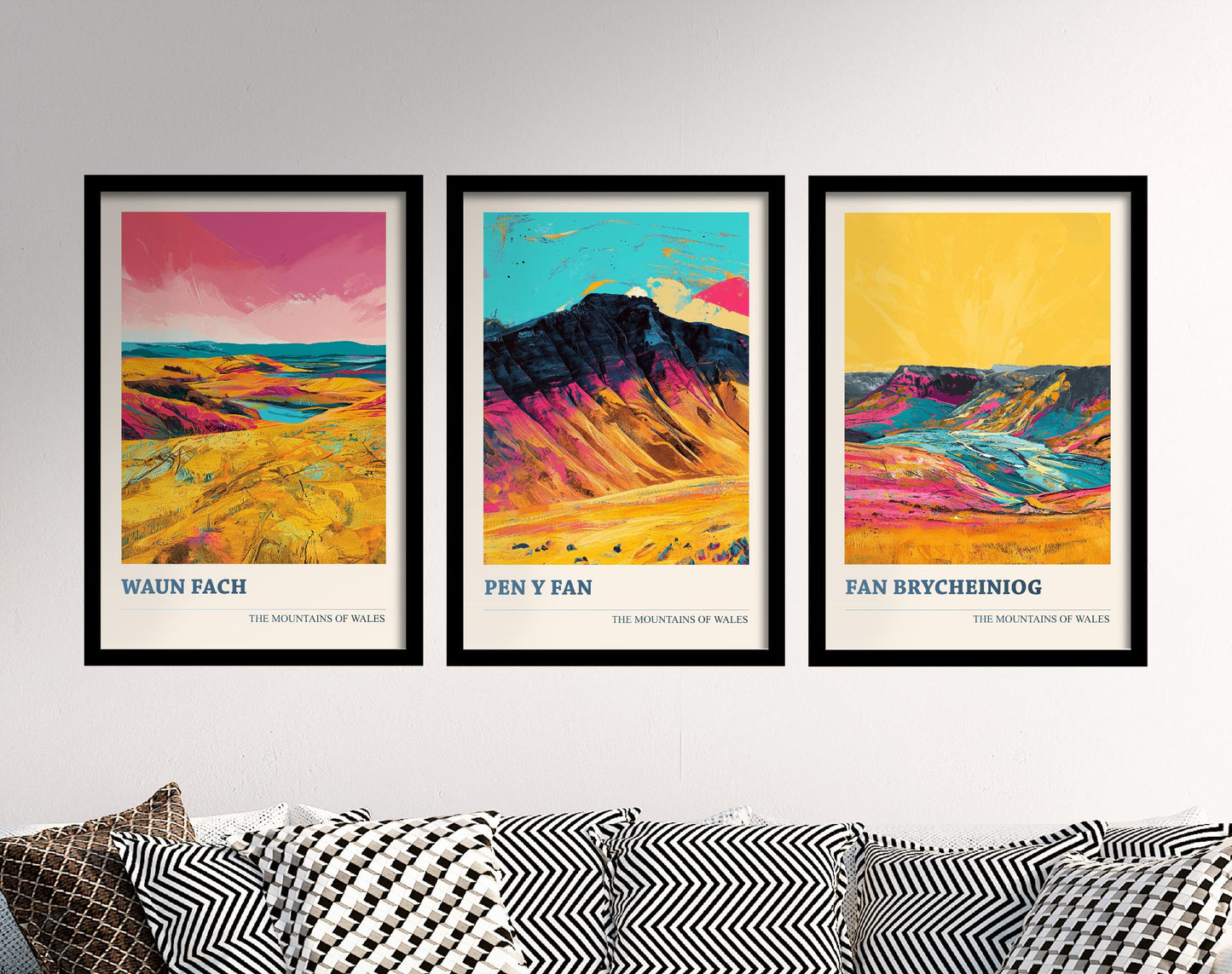 The Pen y Fan Collection V1 - Set of Three Welsh Mountain Art Prints - Waun Fach, Fan Brycheiniog Posters - 3 Photo Painting Illustration