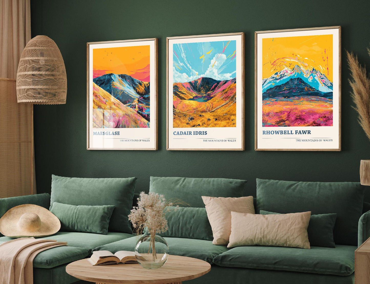 The Cadair Idris Collection V1 - Set of Three Welsh Mountain Art Prints - Maeglase, Rhowbell Fawr Posters - 3 Photo Painting Illustration