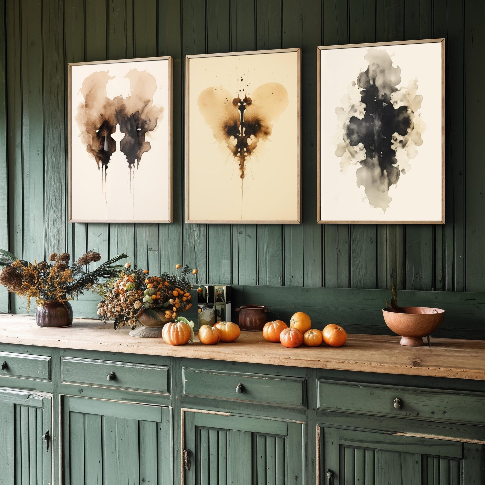 Rorschach Inkblot Splats Set of Three Art Prints - 3 Psychology Student Paintings - Photo Poster Wall Art Gift Giclée Museum - Office Splatt