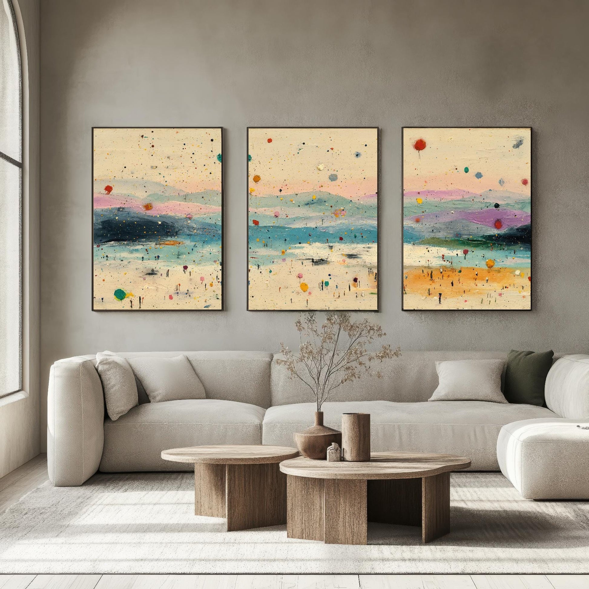 Maya Bay Beach in Koh Phi Phi Thailand Travel Triptych Posters - 3 Modern Art Prints - Photo Painting Illustration Gift Map Thai Island