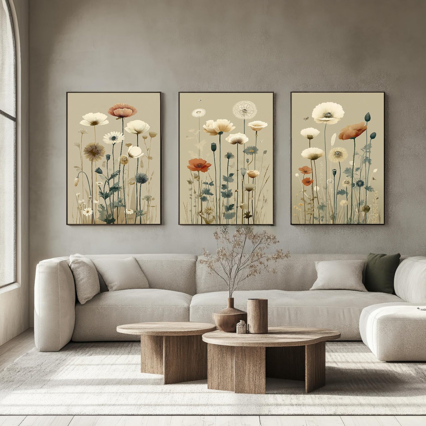 Set of Three Vintage Flower Prints V15 - Set of 3 Floral Plants - Paintings Photo Poster Wall Art Gift Museum Giclee Detailed Oil Botanical