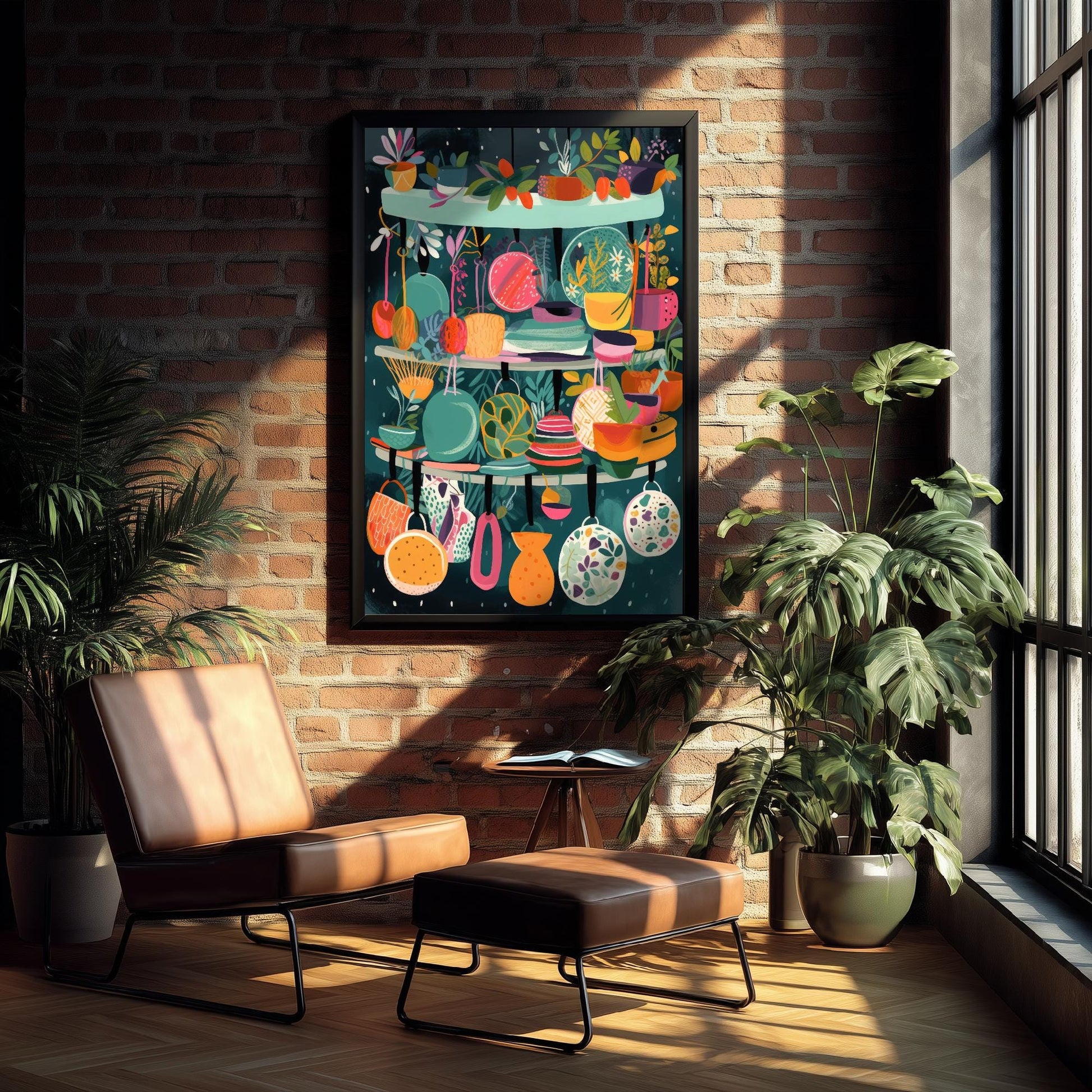 Pots and Pans Art Print - Kitchen Wall Art - Restaurant Décor - Cooking Poster - Utensil Painting - Fun Illustration 1/3