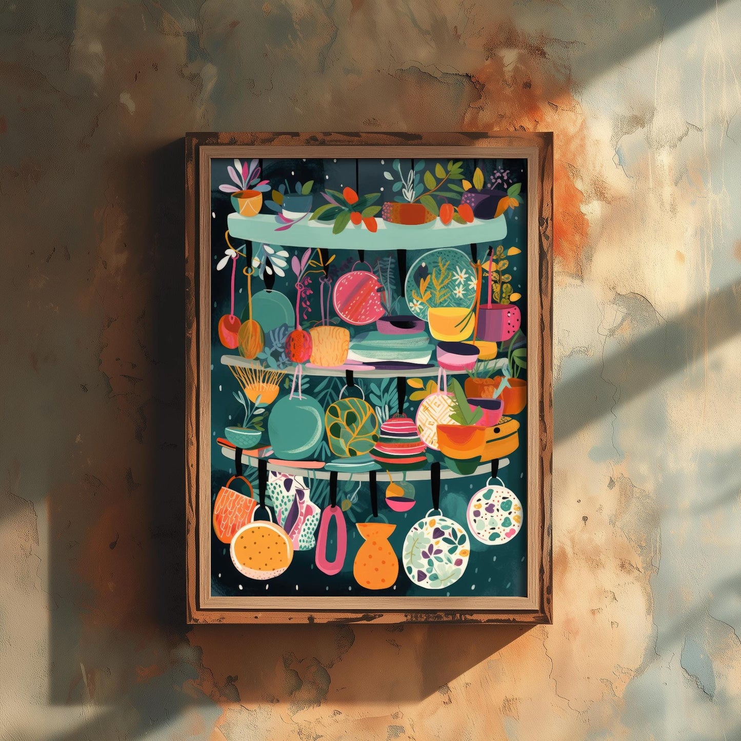 Pots and Pans Art Print - Kitchen Wall Art - Restaurant Décor - Cooking Poster - Utensil Painting - Fun Illustration 1/3