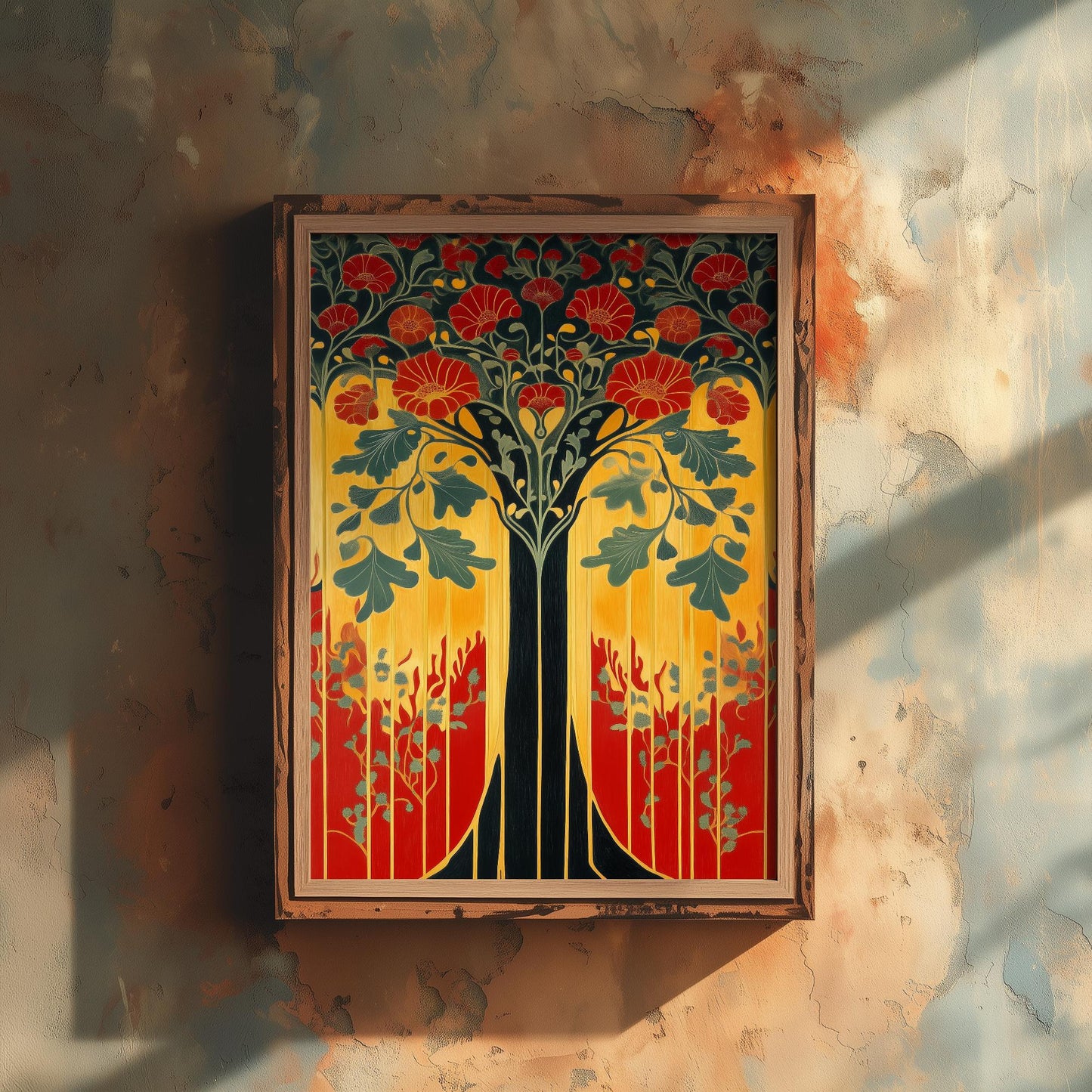 Scottish Book of the Woodlands - Orange Forest Art Print - Photo Poster Wall Gift Giclée Nature, Plant Décor Trees 2/3